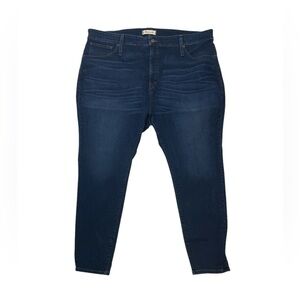 Madewell curvy high rise skinny dark wash jeans size 36‎ petite stretch ankle